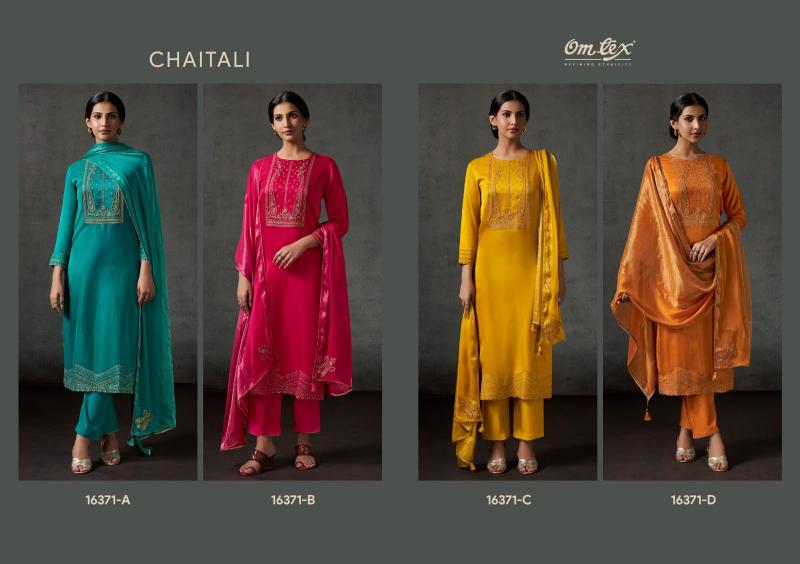 Omtex chaitali 4 pcs wholesale dress materials catalog